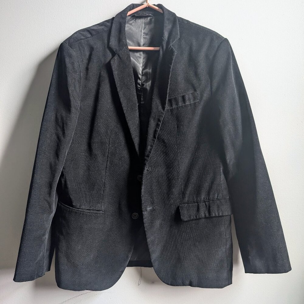 Banana Republic Black Tailored Fit Velour Blazer